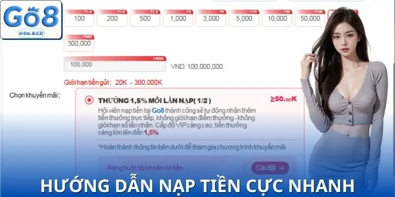 Hướng dẫn chi tiết nạp tiền GO8 an toàn 100%